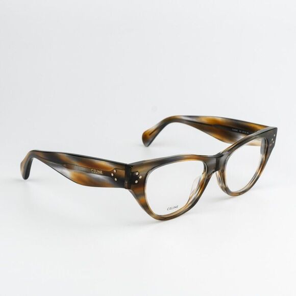 NEW Celine CL50040I 055 Striped Blue Brown Havana Women Cat Eye Eyeglasses - Picture 1 of 12